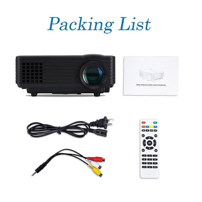 OEM H1 LED LCD (WVGA) Mini Video Projector - US Version (Includes Warranty) - Black (FP8048H1) N4