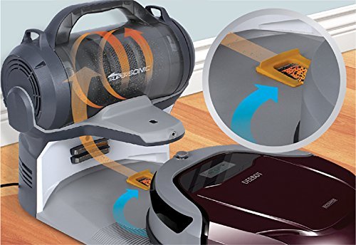 Ecovacs D79 Robotics Deebot Self-Emptying Multi-Surface Floor Vacuum Robot & 3D Cleaning System, Burgundy N3