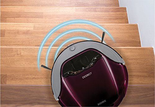 Ecovacs D79 Robotics Deebot Self-Emptying Multi-Surface Floor Vacuum Robot & 3D Cleaning System, Burgundy N4