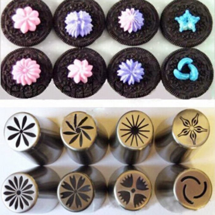 KiwiTwo A Set of 32pcs Russian Icing Piping Nozzles Cake Decoration Tips Home Baking DIY Tool Tulip Rose Nozzle...