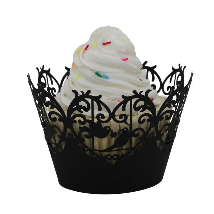 DZT196850 pcs Filigree Little Vine Lace Wrapper Cut Cupcake Wrapper Liner Baking Cup Muffin Case Trays Wedding...