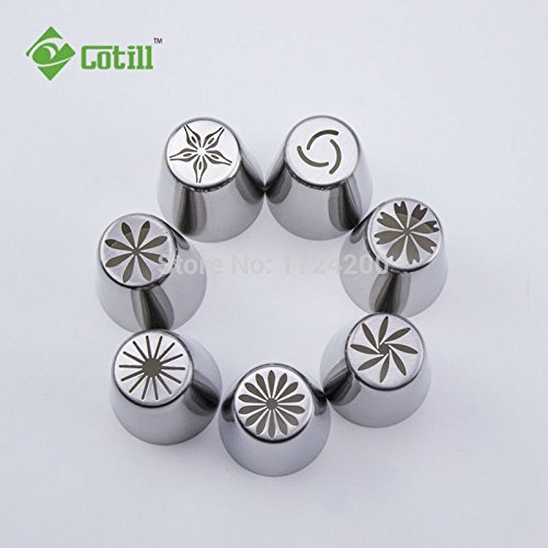 TecGeo(TM) 7PC/set Russian Tulip Icing Nozzles Set Piping Big Size Decoration Cup Cake Decorating Tools Pastry...