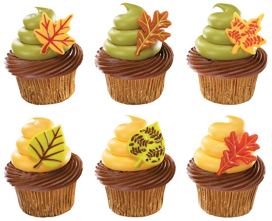 Fall Leaves Cupcake Rings - 12pcs