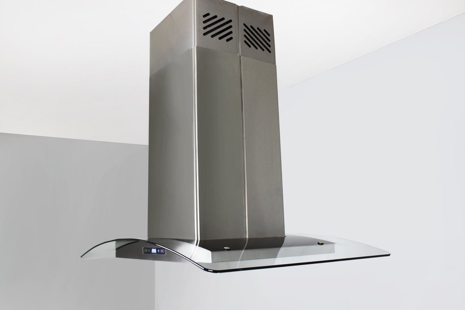 Golden Vantage Stainless Steel 30" Euro Style Island Mount Range Hood LED Screen GVAIS2-30 N3