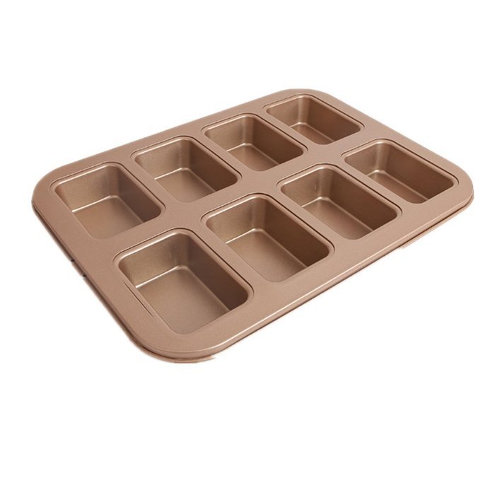 MyLifeUNIT Non Stick Mini Loaf Pan, Carbon Steel Loaf Pan 8 Piece, Gold