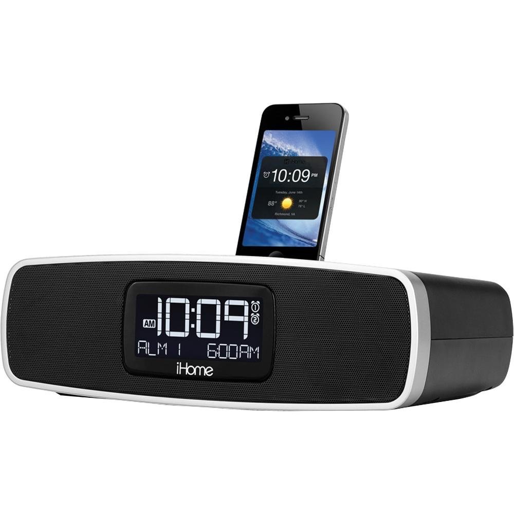 Ihome ia90bz app enhanced dual alarm stereo clock radio for iphone ipod