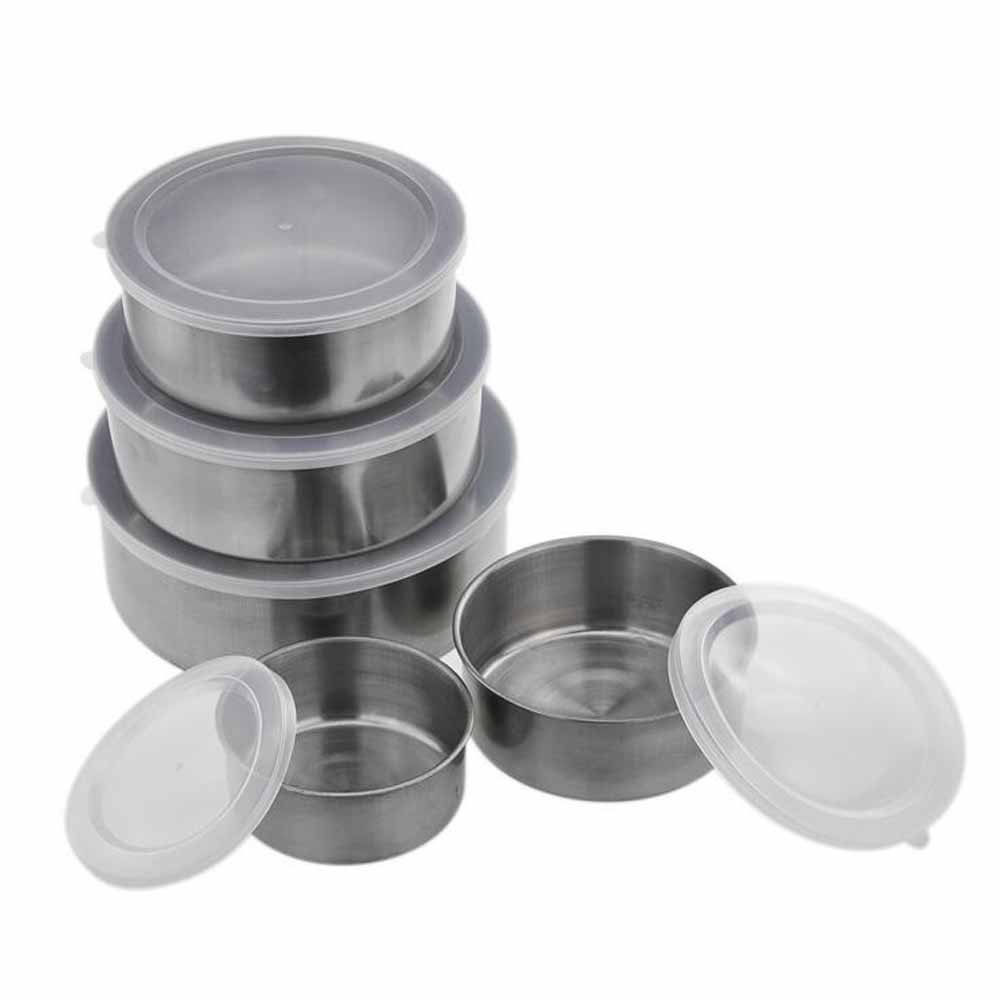 Quadruple Time 5 PCS Mixing Bowls Cookware Stainless Steel Food Storage ...