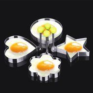 Holiday Cookie/Fondant Cutters, LAFEINA 5PCS Stainless Steel Fried Egg Mold Pancake Mold Kitchen Tool Pancake... N6