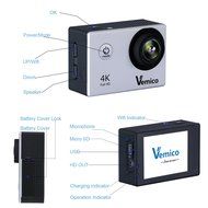 Vemico Action Camera 4K30FPS 16MP WIFI 2.0 Inch Screen Waterproof Sports Helmet Cam with Extra 1050 mAh Battery... N14