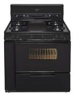 Premier SLK849B 36 Freestanding Gas Range, 4 Open Burners, Built-in Griddle, 3.9 cuft Manual Clean