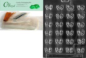 Cybrtrayd M082 Bite Size Bows Chocolate Candy Mold with Exclusive Cybrtrayd Copyrighted Chocolate Molding Instructions