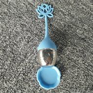 GOOTRADES Lotus Shaped Stainless Steel Tea Infuser Teaspoon Silicone Loose Leaf Herb Strainer Filter (Red) N6