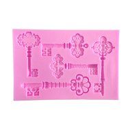 uxcell 5 Key Shapes Silicone Mat Tool Fondant Mold Candy Making Mould for Cake Embossing Decoration N3