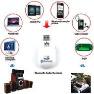 JKY Mini USB Bluetooth Music Receiver Wireless 3.5mm Stereo Audio Adapter for Car PC Speakers N7
