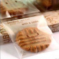 Efivs Arts 200pcs Cute Smile Face Self Adhesive Cookie Bakery Candy Biscuit OPP Plastic Bags for Bakery Party... N2