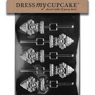 Dress My Cupcake DMCJ067 Chocolate Candy Mold, Fire Hydrant Lollipop