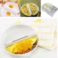 1pcs Useful Two Eggs Microwave Omelet Cooker Pan Microweavable Cooker Omelette Eggs Steamer Home Kitchen