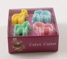 Y&amp;Y Star 4pcs of 3D Animals Set (Lion Elephant Deer Zebra) Plunger Cutter Cake Decorating Fondant Embossing Too... N3