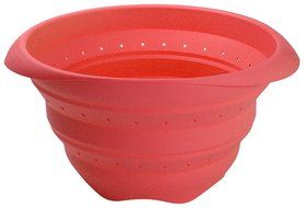 Lekue Collapsible Colander, Red, 9"