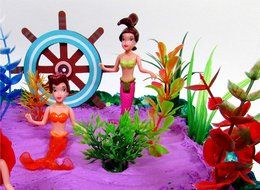 16 Piece Under the Sea MERMAID Themed Birthday Cake Topper Set Featuring Mermaid and Friends Characters and Decorative... N6