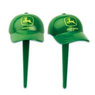 JOHN DEERE Farm CAPS Hat BIRTHDAY Party (24) BAKERY Cupcake TOPPERS Pics PICKS