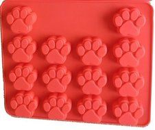 Paw Prints Cookie Dog Treats Cake Pan Mold - 14 Cavities 2" - Food Grade Silicone Non-Stick 100% BPA Free N2