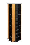 Oak &amp; Black Large 4-Sided Spinning Tower