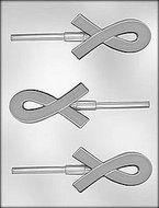 Plastic Chocolate Mold Awareness Ribbon 3 3/8" Ch9229