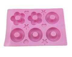 yueton 6 Cavity Silicone Donut Pan Tray with Heart and Star Mold, Doughnut Maker, DIY Baking Tool Biscuit Cookie... N5