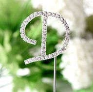 26 English Letters Monogram Decor Crystal Rhinestone Cake Topper Decoration for Birthday Party Wedding - Silver... N26