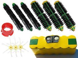 Replacement iRobot Roomba 560 Battery, Bristle Brush and Flexible Beater Brush, 6-Arm Side Brush, Brush Cleaning...