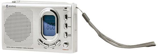 Konig AM/FM/SW World Radio Portable Receiver Silver [HAV-PR23]