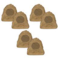 Theater Solutions 6R4S Outdoor Sandstone Rock 6 Speaker Set for Yard Patio Pool Spa N3