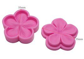 FOUR-C Fondant Tools Flower Blossom Veiner Sugar Molds Cupcake Top Decor Silicone Molds Color Pink N3