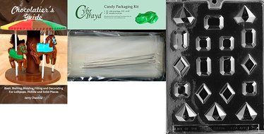 Cybrtrayd J025 Jewels Chocolate Candy Mold with Exclusive Cybrtrayd Copyrighted Chocolate Molding Instructions