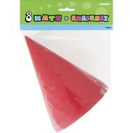 Party Hats, Red, 8 Count N3