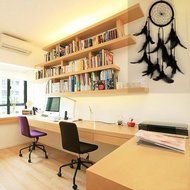 Creazy Handmade Dream Catcher Circular Net With feathers Wall Hanging Decoration Decor Ornament Craft Gift (White) N6