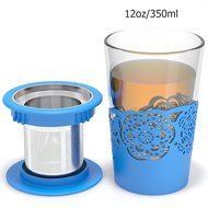Silibake Loose Leaf Tea Infuser Brewing System Cup with Removable Stainless Steel Steeper Strainer Basket N17