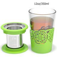 Silibake Loose Leaf Tea Infuser Brewing System Cup with Removable Stainless Steel Steeper Strainer Basket N23