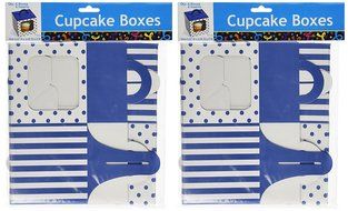 Blue Polka Dot Cupcake Boxes (12 pc)