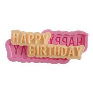 Wocuz W0752 Silicone Happy Birthday Cake Topper Molds Fondant Mold Cake Top Decoration