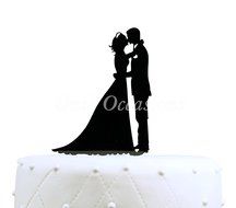 Kissing Couple Silhouette Acrylic Cake Topper