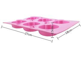 yueton 6 Cavity Silicone Donut Pan Tray with Heart and Star Mold, Doughnut Maker, DIY Baking Tool Biscuit Cookie... N7