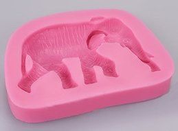 Elephant Silicone Mold for Fondant Gum Paste Chocolate Crafts - Pink