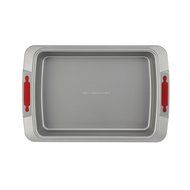 Cake Boss Deluxe Nonstick Bakeware 9-Inch x 13-Inch Covered Cake Pan, Gray N4
