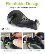 E-MANIS Car Hooks with Flash Light Auto Seat Headrest Hanger Holder Hook for Bag Purse Coat Grocery Black (2 pack) N2