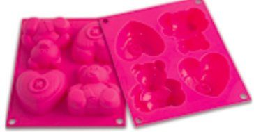 Silicone Baking Mold - Mini Cake Pans For Kids (Heart and Teddy Bear)