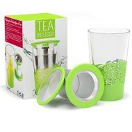 Silibake Loose Leaf Tea Infuser Brewing System Cup with Removable Stainless Steel Steeper Strainer Basket N5
