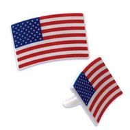 Dress My Cupcake DMC41F-67 12-Pack American Flag Ring Decorative Cake Topper, 4th of July