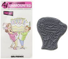 Art Impressions Girlfriends Cling Rubber Stamp, 9 by 4.5-Inch, Giant Cake N3